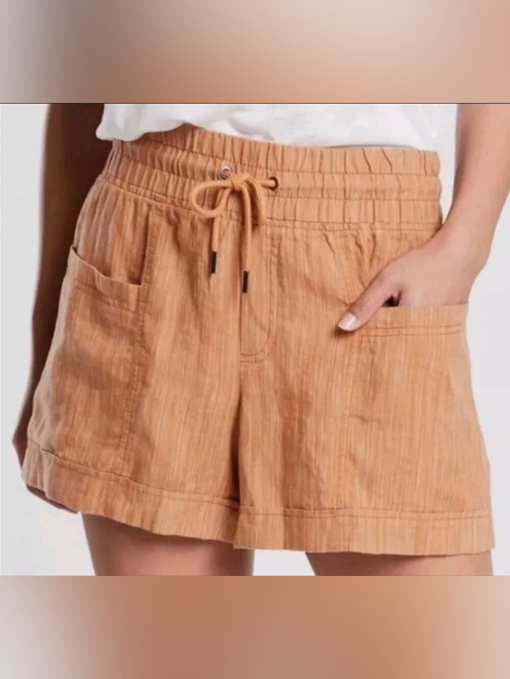 Athleta cabo linen textured 4" shorts Size 4